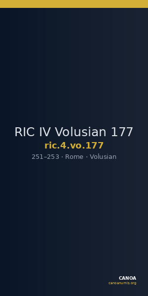 RIC IV Volusian 177 — CANOA
