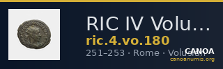 RIC IV Volusian 180 — CANOA