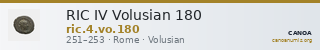 RIC IV Volusian 180 — CANOA