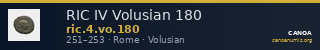 RIC IV Volusian 180 — CANOA