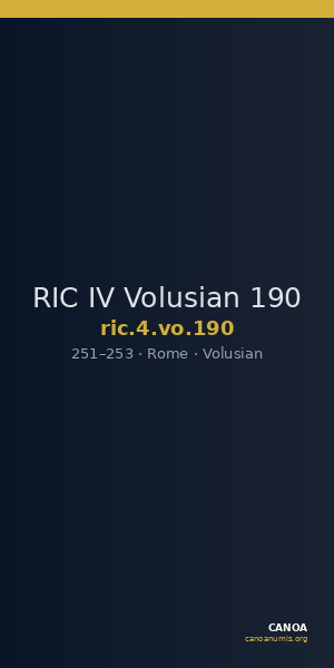 RIC IV Volusian 190 — CANOA