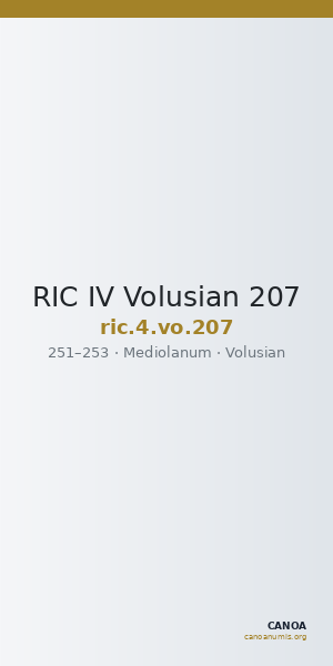 RIC IV Volusian 207 — CANOA