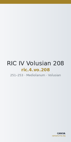 RIC IV Volusian 208 — CANOA