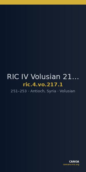 RIC IV Volusian 217: Subtype 1 — CANOA