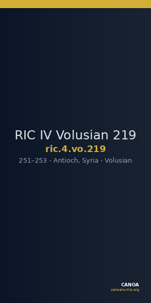 RIC IV Volusian 219 — CANOA