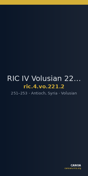 RIC IV Volusian 221: Subtype 2 — CANOA