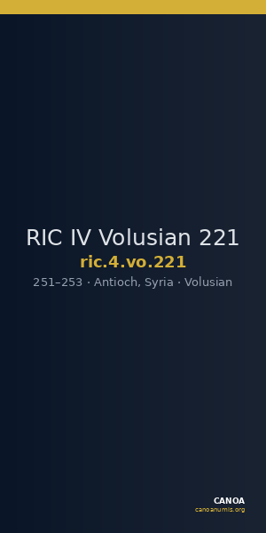 RIC IV Volusian 221 — CANOA