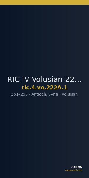 RIC IV Volusian 222A: Subtype 1 — CANOA