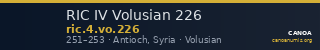 RIC IV Volusian 226 — CANOA