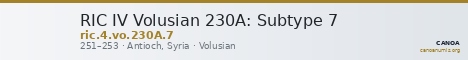 RIC IV Volusian 230A: Subtype 7 — CANOA