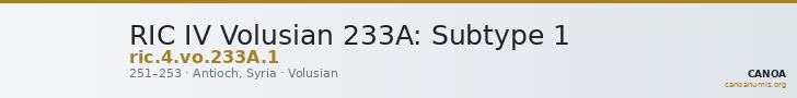 RIC IV Volusian 233A: Subtype 1 — CANOA