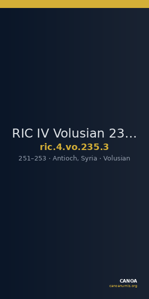 RIC IV Volusian 235: Subtype 3 — CANOA