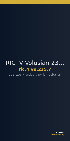 RIC IV Volusian 235: Subtype 7 — CANOA