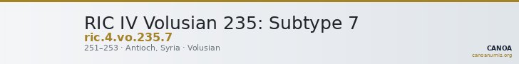 RIC IV Volusian 235: Subtype 7 — CANOA