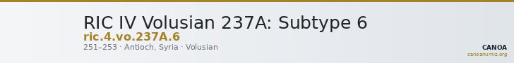 RIC IV Volusian 237A: Subtype 6 — CANOA
