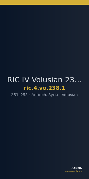 RIC IV Volusian 238: Subtype 1 — CANOA