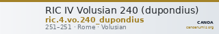 RIC IV Volusian 240 (dupondius) — CANOA