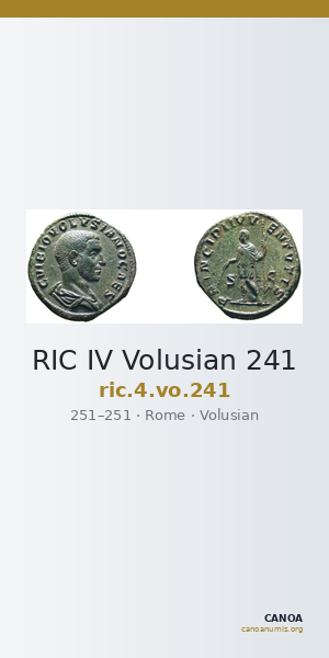 RIC IV Volusian 241 — CANOA