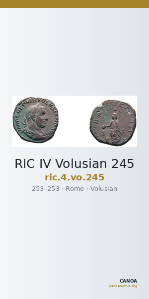 RIC IV Volusian 245 — CANOA