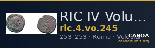 RIC IV Volusian 245 — CANOA