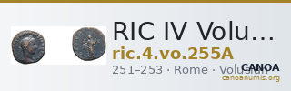 RIC IV Volusian 255A — CANOA