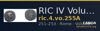 RIC IV Volusian 255A — CANOA