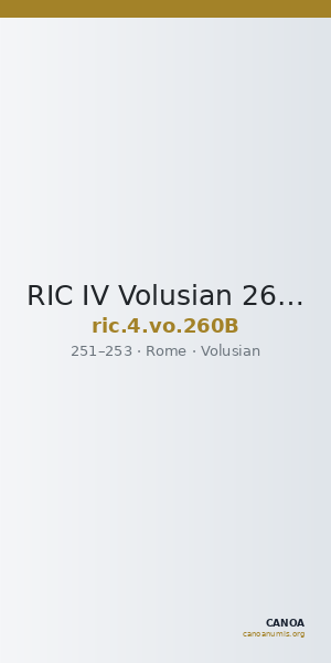 RIC IV Volusian 260B — CANOA