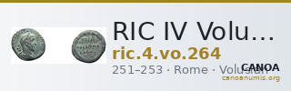 RIC IV Volusian 264 — CANOA