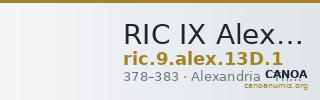 RIC IX Alexandria 13D: Subtype 1 — CANOA