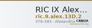 RIC IX Alexandria 13D: Subtype 2 — CANOA