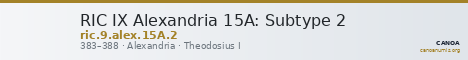 RIC IX Alexandria 15A: Subtype 2 — CANOA