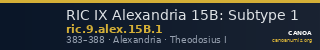 RIC IX Alexandria 15B: Subtype 1 — CANOA