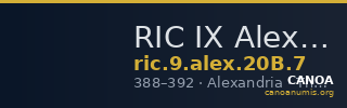 RIC IX Alexandria 20B: Subtype 7 — CANOA
