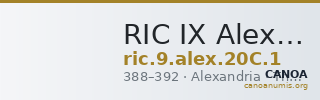 RIC IX Alexandria 20C: Subtype 1 — CANOA