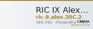 RIC IX Alexandria 20C: Subtype 2 — CANOA