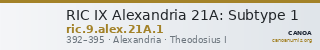 RIC IX Alexandria 21A: Subtype 1 — CANOA