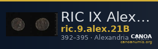 RIC IX Alexandria 21B — CANOA