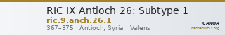 RIC IX Antioch 26: Subtype 1 — CANOA