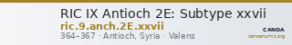 RIC IX Antioch 2E: Subtype xxvii — CANOA