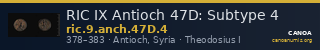 RIC IX Antioch 47D: Subtype 4 — CANOA