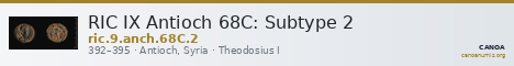 RIC IX Antioch 68C: Subtype 2 — CANOA