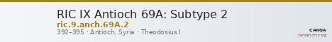 RIC IX Antioch 69A: Subtype 2 — CANOA