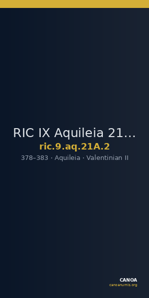RIC IX Aquileia 21A: Subtype 2 — CANOA