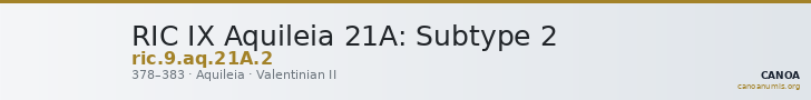 RIC IX Aquileia 21A: Subtype 2 — CANOA