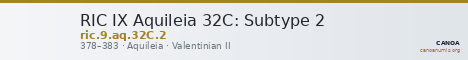 RIC IX Aquileia 32C: Subtype 2 — CANOA