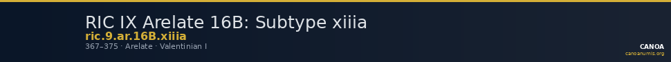 RIC IX Arelate 16B: Subtype xiiia — CANOA