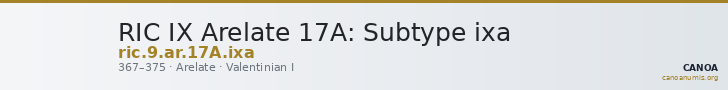 RIC IX Arelate 17A: Subtype ixa — CANOA