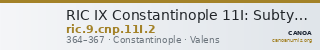RIC IX Constantinople 11I: Subtype 2 — CANOA