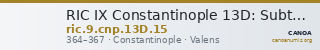 RIC IX Constantinople 13D: Subtype 15 — CANOA