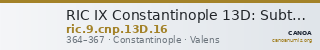 RIC IX Constantinople 13D: Subtype 16 — CANOA
